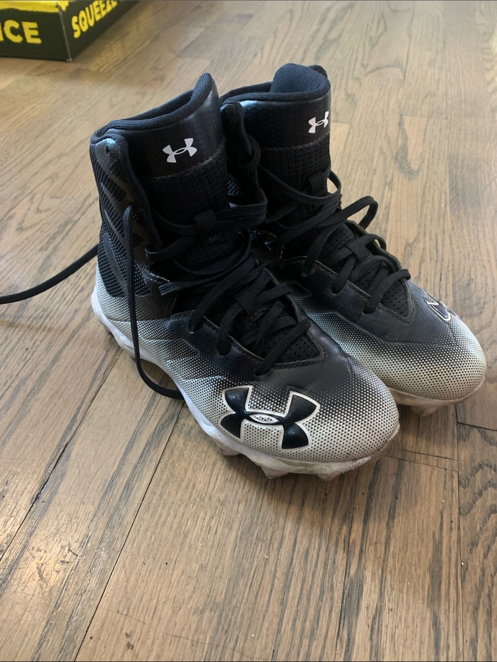 Under Armour Black & Gray Gradient High-Top Cleats